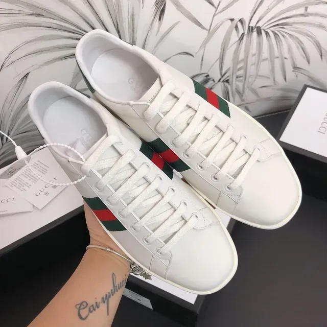 Gucci Ace Blanc Vert Rouge Rayures Web Sneakers Lifestyle 8