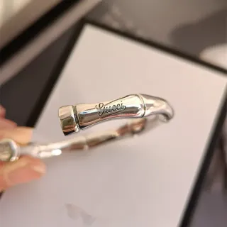 Gucci سوار نمط الخيزران فضي مصقول