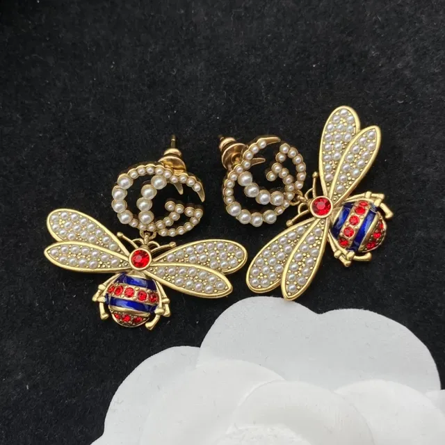 Gucci Bee Pearl and Enamel Earrings 3