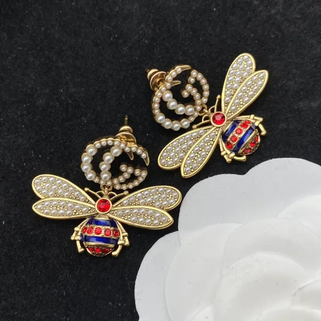 Gucci Bee Pearl and Enamel Earrings 4