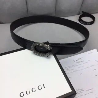 Gucci Dionysus काला चांदी चिकनी पट्टी नक्काशीदार शेर सिर की बुकल चमड़े की बेल्ट