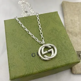 Gucci Double G Interlocking Logo Silver-Tone হার