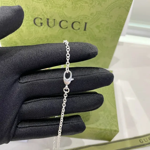 Gucci Double G Interlocking Logo Silver-Tone Necklace 2