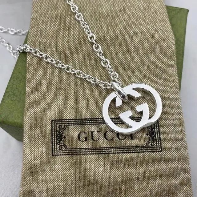 Gucci Double G Interlocking Logo Silver-Tone Necklace 7