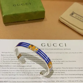Gucci إيمل-مخطط متشابك G فيور-دي-ليس سوار بيجل