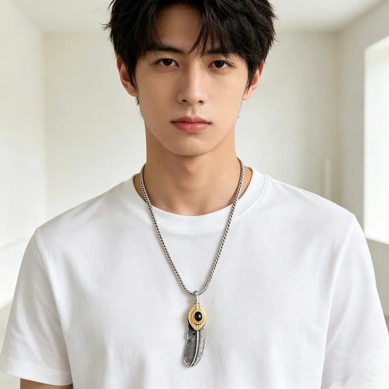 Gucci Feather Eye Motif Two-Tone Necklace 8