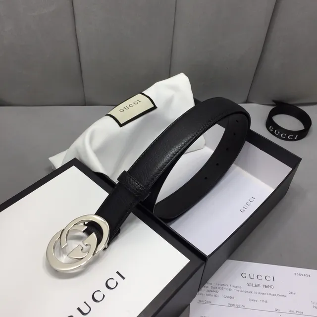 Gucci GG Marmont Black Pebbled Leather Belt 4