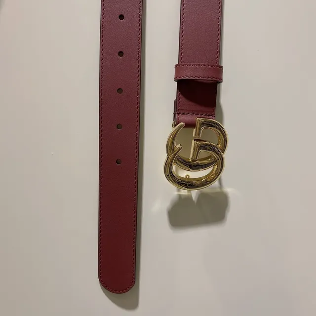 Gucci GG Marmont Cinto de couro bordô 2