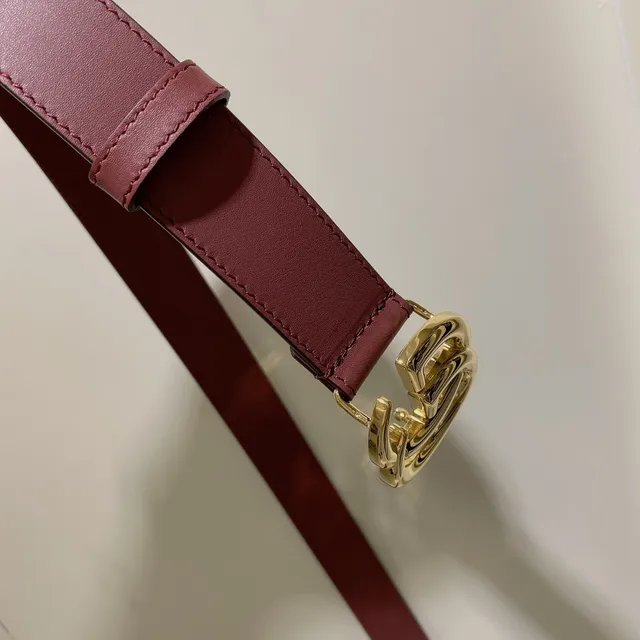 Gucci GG Marmont Cinto de couro bordô 3