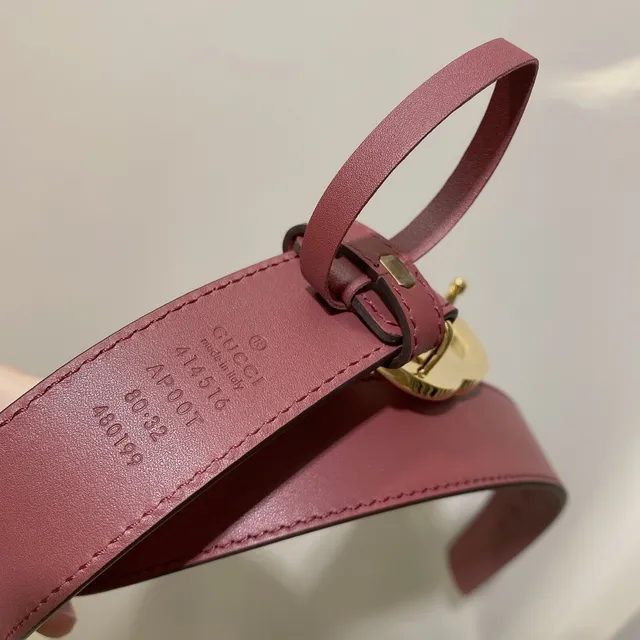 Gucci GG Marmont Cinto de couro bordô 4