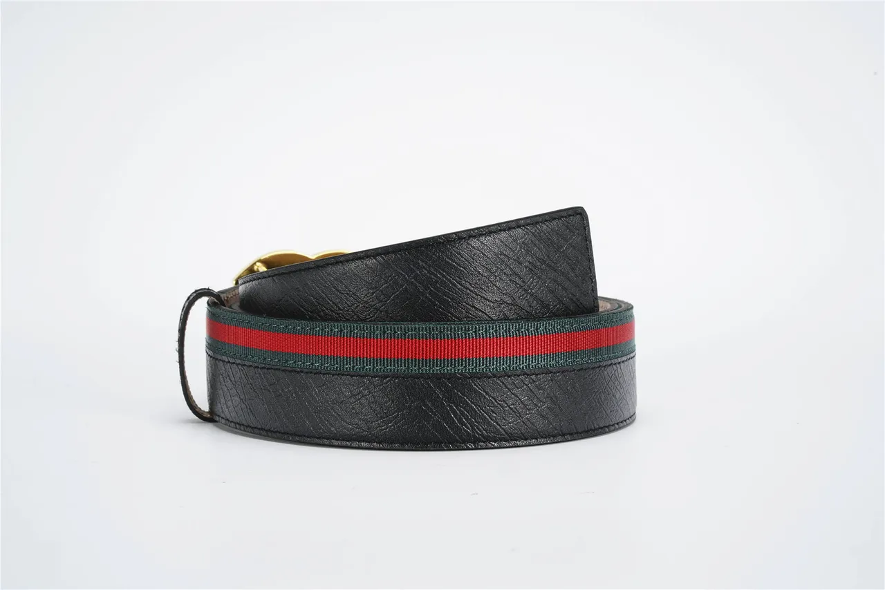 Gucci GG Marmont Cristal Interlocking G Cinto de Couro Preto 2
