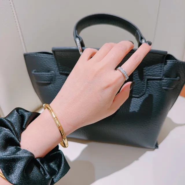 Gucci GG Marmont ذهب أخضر سوار صلب سوار نمط G متشابك 2
