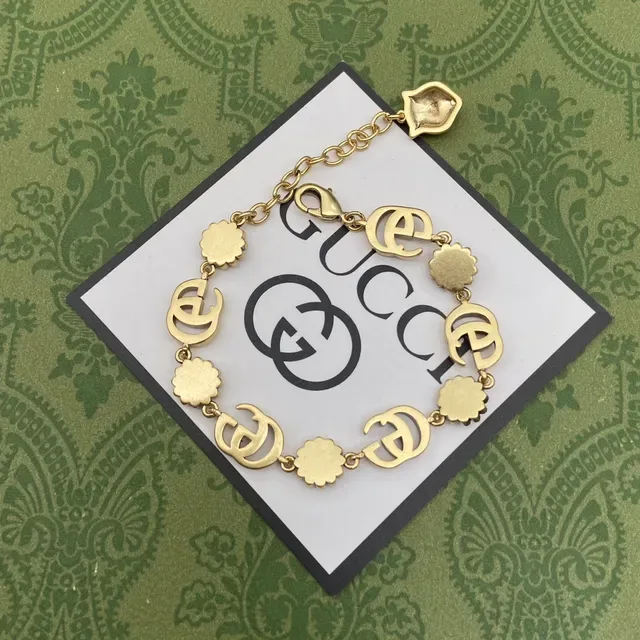 Gucci GG Marmont Gold-Tone Floral and Tiger Charm Bracelet 3