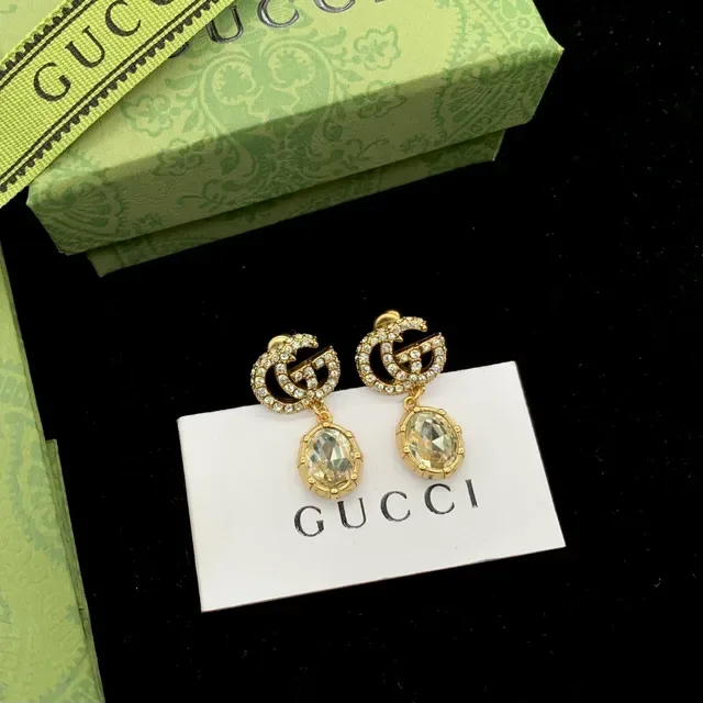 Gucci GG Marmont Gold Transparent Chain Interlocking Double-G Logo Necklace 5