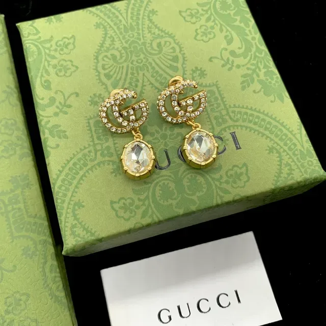 Gucci GG Marmont Gold Transparent Chain Interlocking Double-G Logo Necklace 9