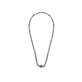 Collier Gucci GG Marmont Interlocking GG Medallion ton argent