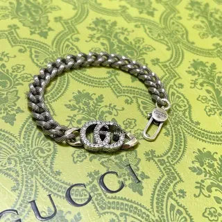 Gucci GG Marmont Pavé Crystal Double G pulsera
