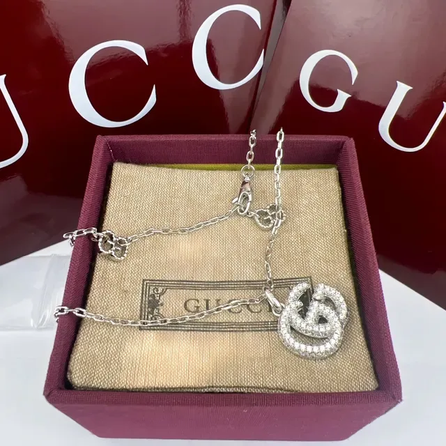 Gucci GG Marmont Pavé Interlocking GG Pendant Necklaces 3