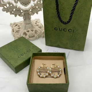 Gucci GG Marmont Brincos de Aros com Pérolas