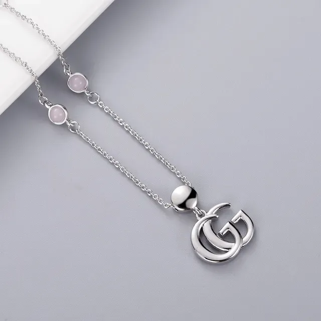 Gucci GG Marmont Collier Chaîne Cabochon Rose 3