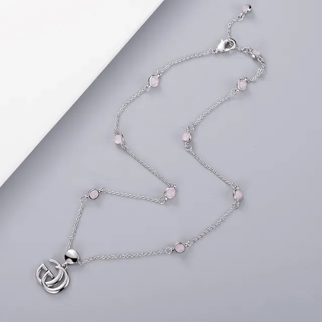 Gucci GG Marmont Collier Chaîne Cabochon Rose 4