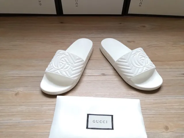 Gucci GG Marmont Quilted Logo White Slippers 5