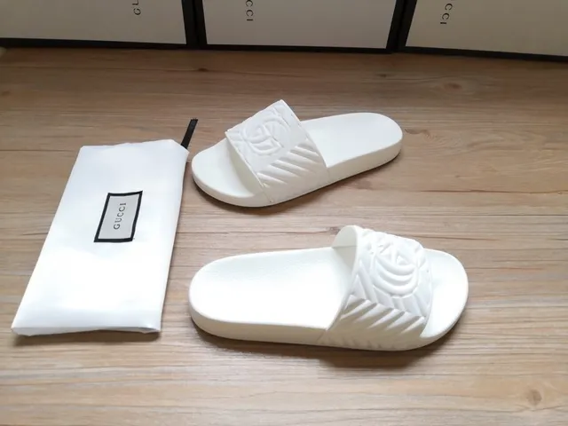 Gucci GG Marmont Quilted Logo White Slippers 6