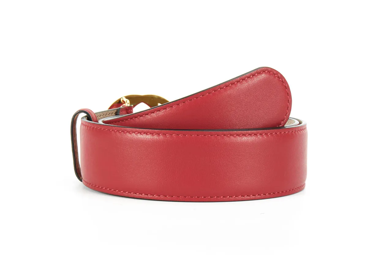 Gucci GG Marmont Ceinture en Cuir Rouge 3