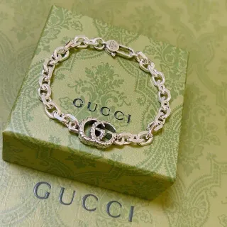 Gucci GG Marmont  ملتوية Double G Silver Chain Bracelet