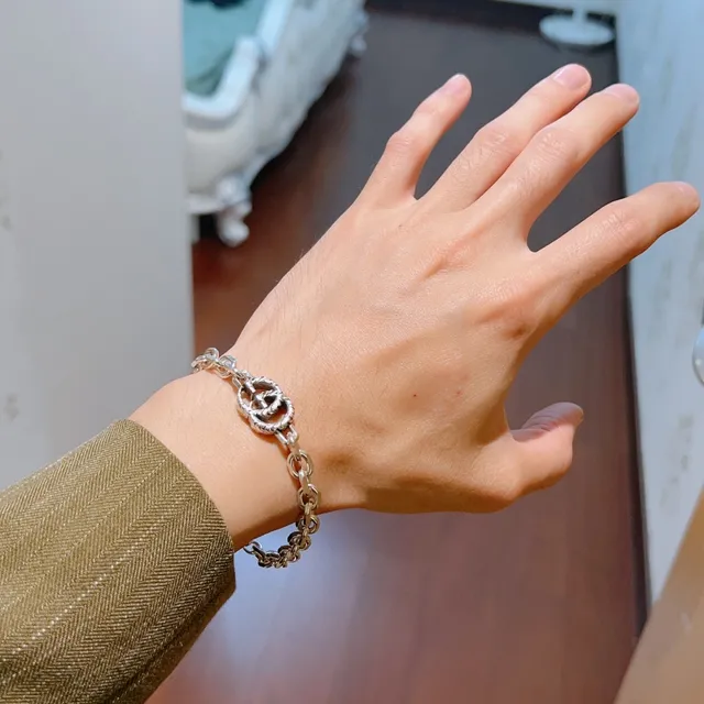 Gucci GG Marmont Twisted Double G Silver Chain Bracelet 5