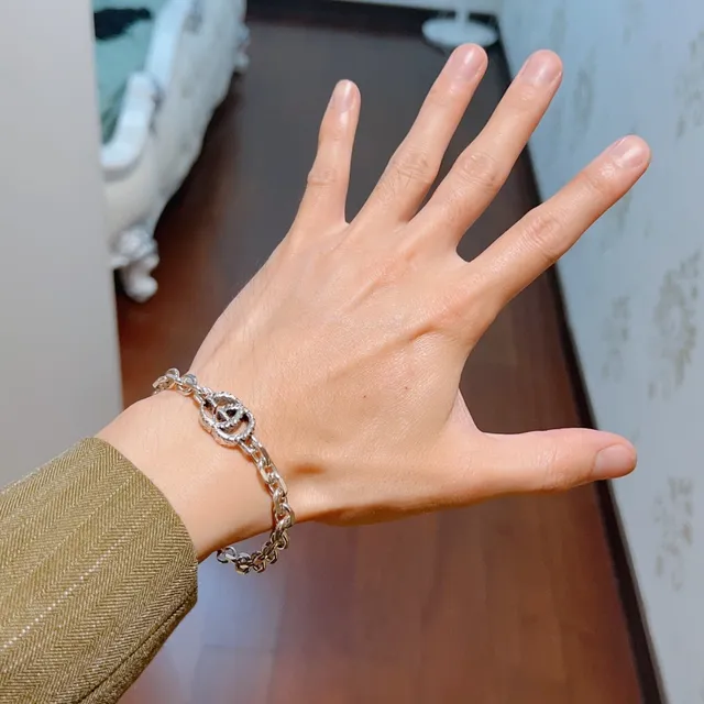 Gucci GG Marmont Twisted Double G Silver Chain Bracelet 8
