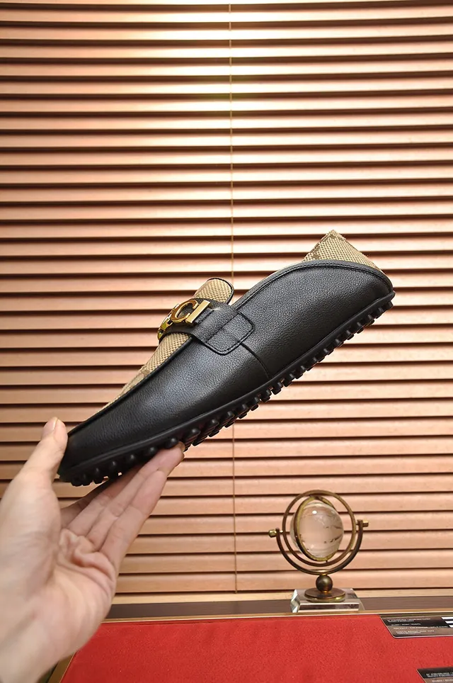 Gucci Horsebit 1955 বেইজ মনোগ্রাম ক্যানভাস এবং কালো লেদার লোফার্স 6