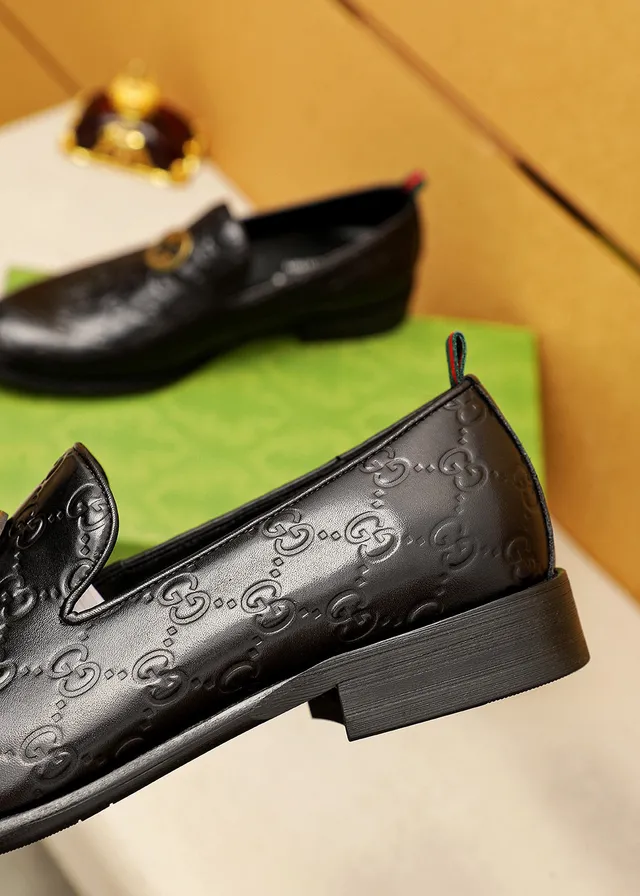 Gucci Horsebit 1955 Black Embossed GG Loafers 5