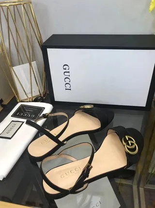 Gucci Horsebit 1955 黑色皮革角斗士凉鞋 3