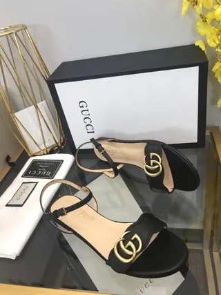 Gucci Horsebit 1955 黑色皮革角斗士凉鞋 6