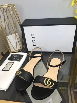 Gucci Horsebit 1955 黑色皮革角斗士凉鞋 7