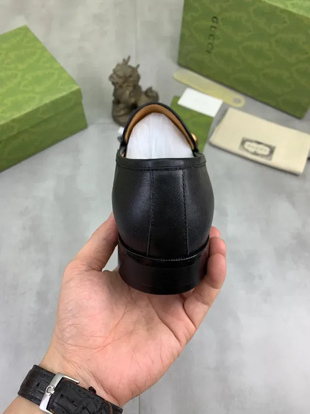 Gucci Horsebit 1955 Black Leather Web Stripe Loafer 3