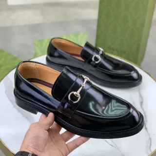 Gucci Horsebit 1955 Mocasines de Cuero Patentado Negro