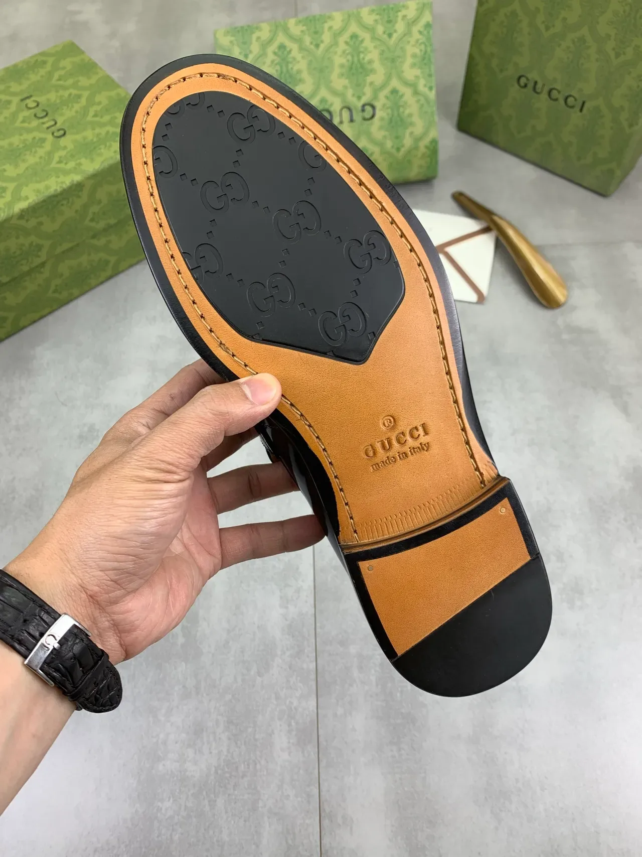 Gucci Horsebit 1955 Mocassins Cuir Patenté Noir 3