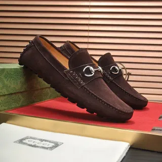 Gucci Horsebit 1955 أحذية لوبير سويدي بني