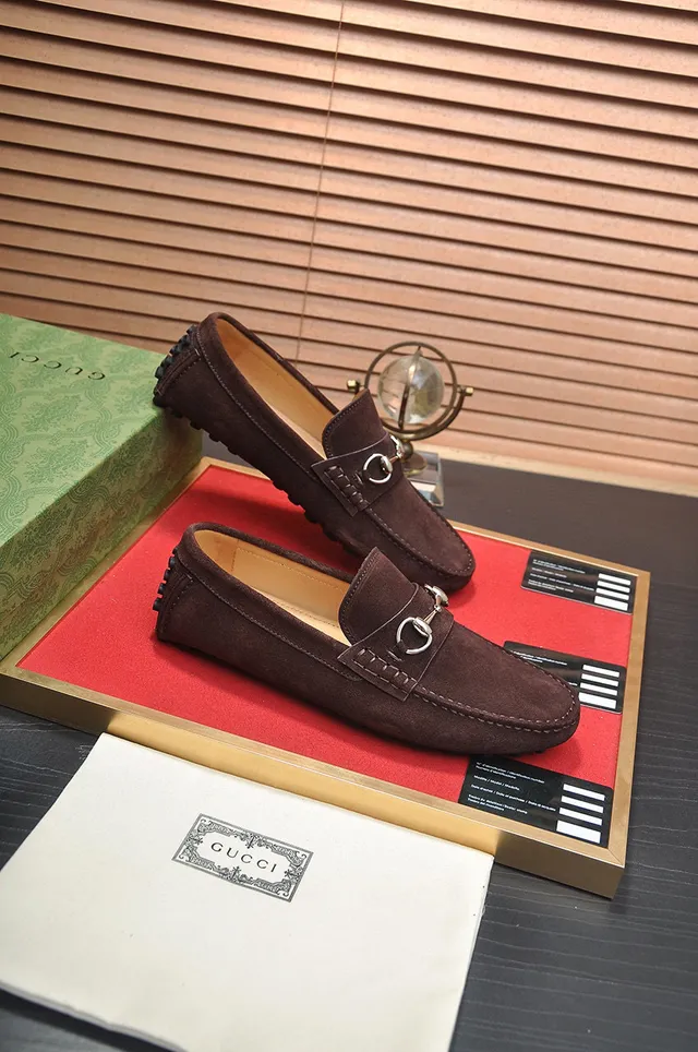 Gucci Horsebit 1955 Brown Suede Loafers 6