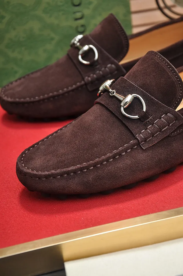 Gucci Horsebit 1955 Brown Suede Loafers 8