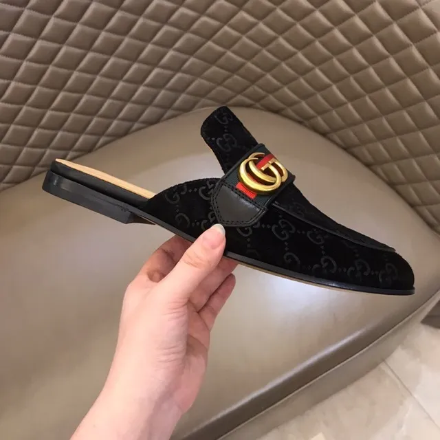 Gucci Horsebit 1955 GG Monogram Mule Loafer de camurça com riscas web 4