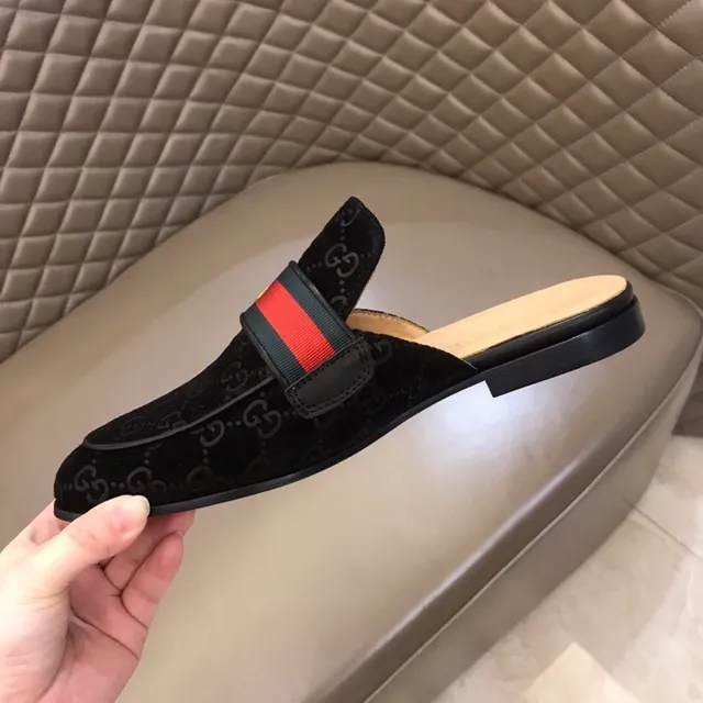 Gucci Horsebit 1955 GG Monogram Mule Loafer de camurça com riscas web 8