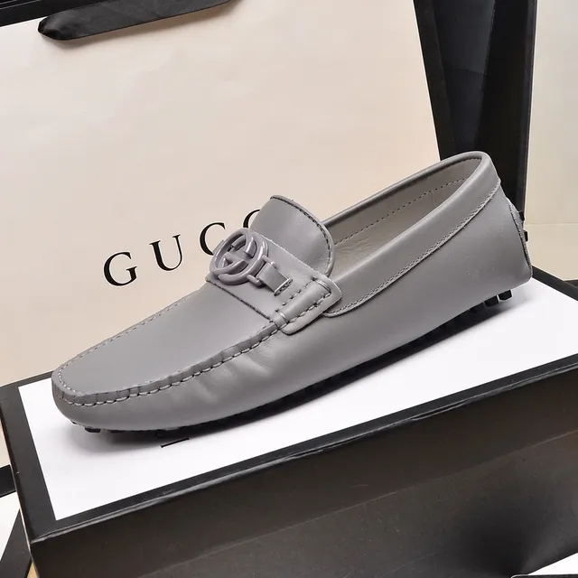 Gucci Horsebit 1955 Mocassins de couro cinza 5