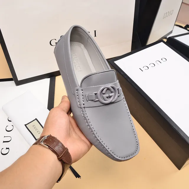 Gucci Horsebit 1955 Mocassins de couro cinza 6