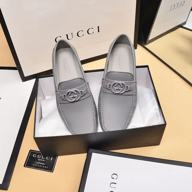 Gucci Horsebit 1955 Mocassins de couro cinza 8