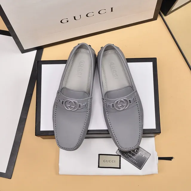 Gucci Horsebit 1955 Mocassins de couro cinza 9