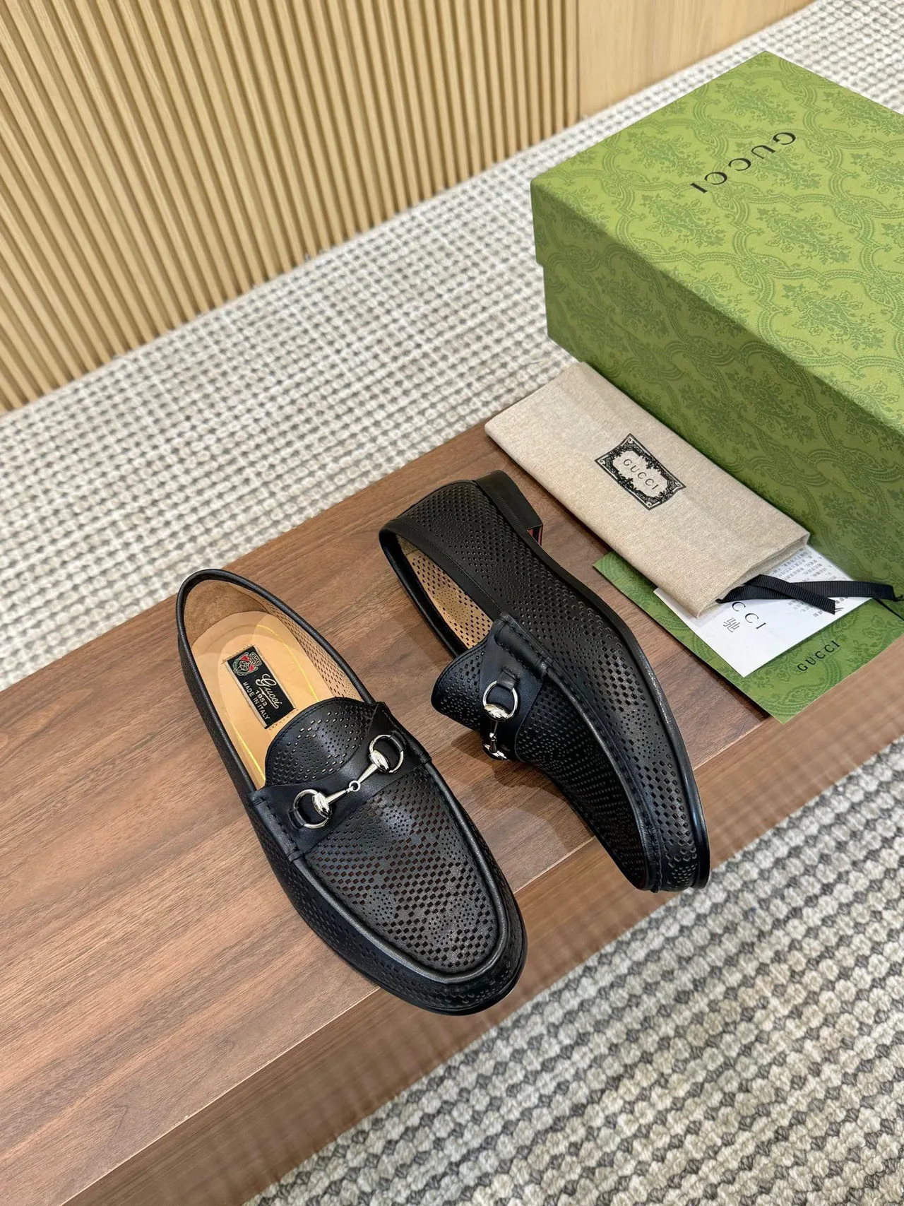 Gucci Horsebit 1955 Perforated Leather Loafers 2