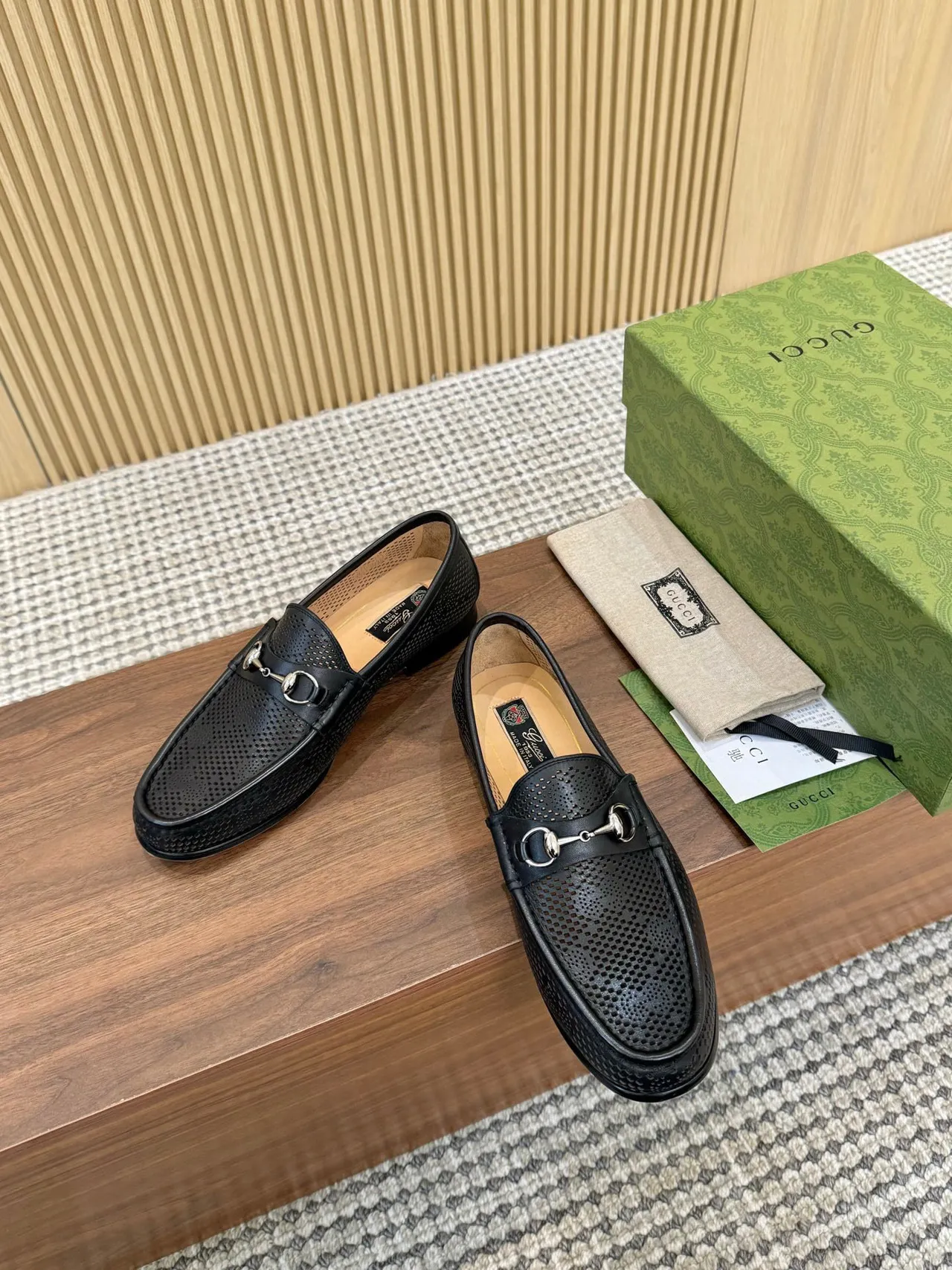 Gucci Horsebit 1955 Perforated Leather Loafers 3